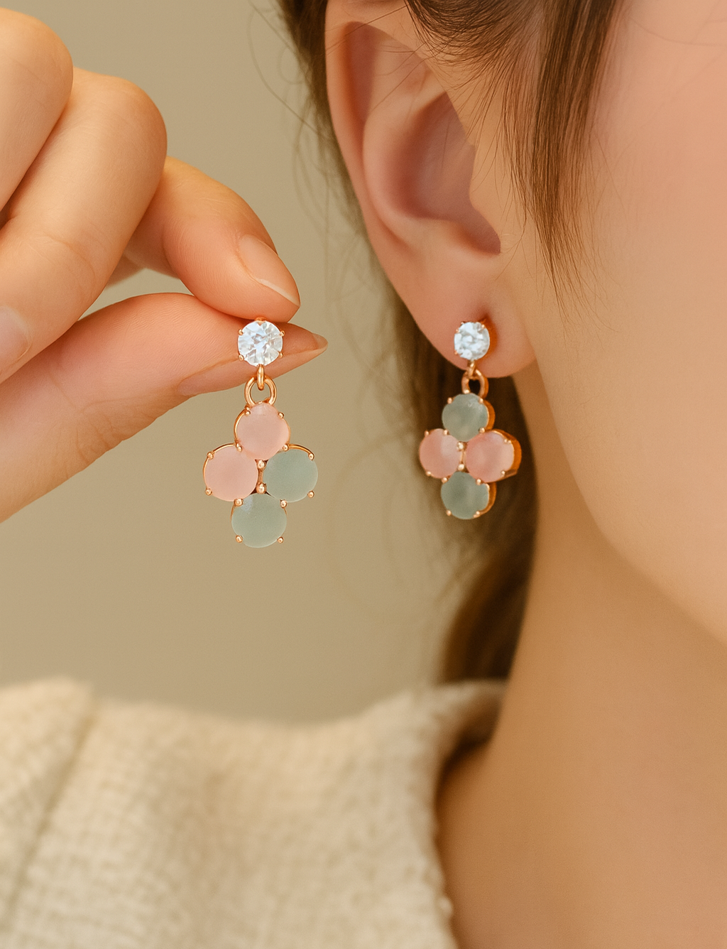 Spring Whisper Gem drop earrings