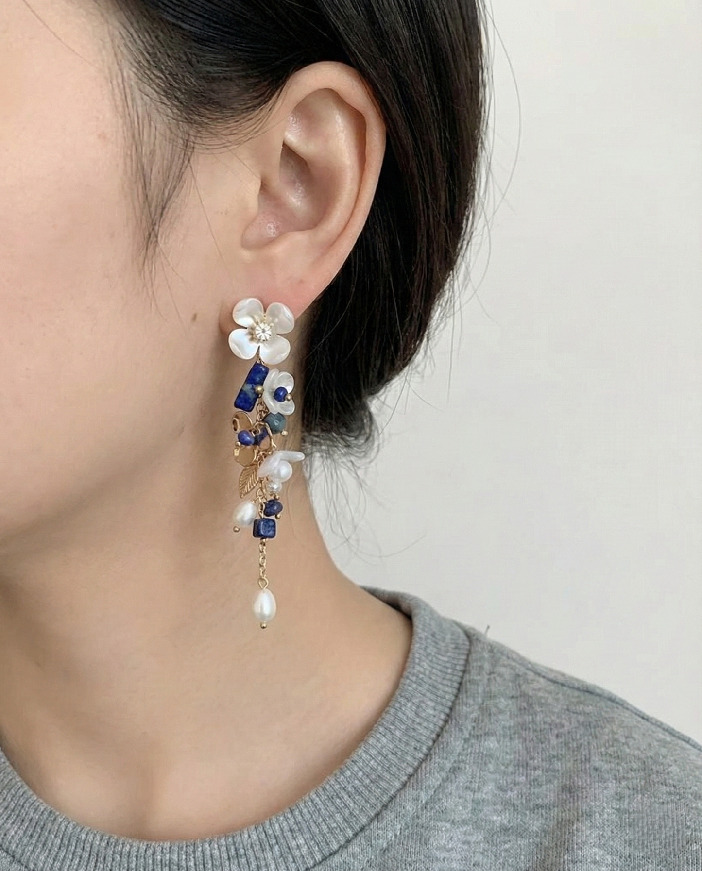 Golden Chain Bluebell Earrings