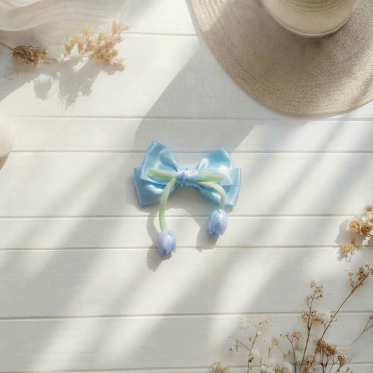 Secret Garden Light Blue Tulip Bow
