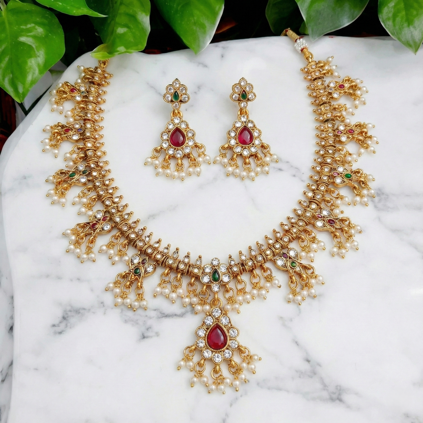 Maharani Green Emerald Haram Combo