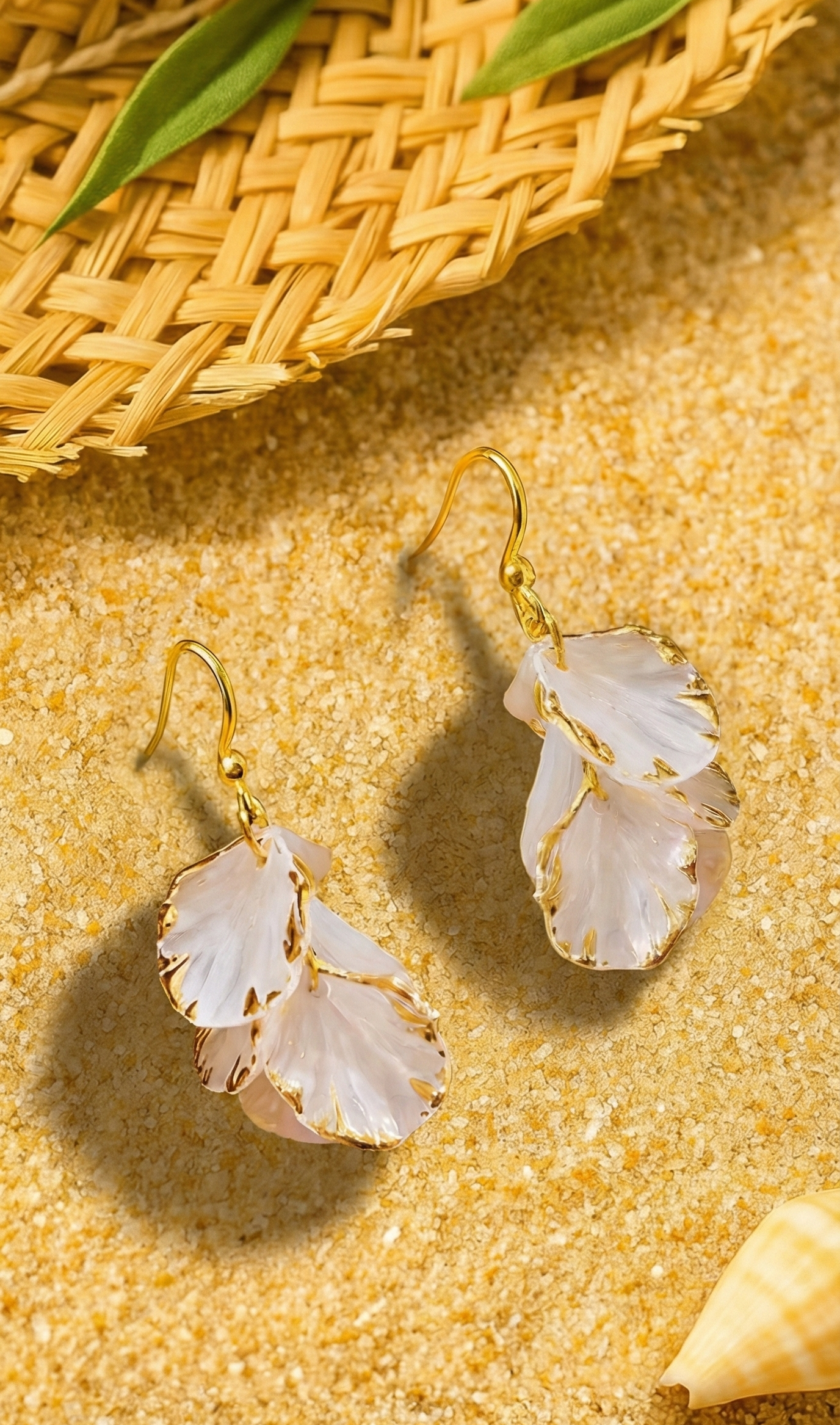 Luminous White Petals Earrings