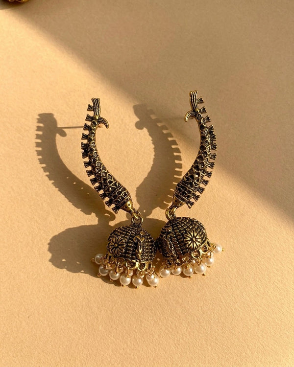 Matsya Maya Oxidized Jhumkas