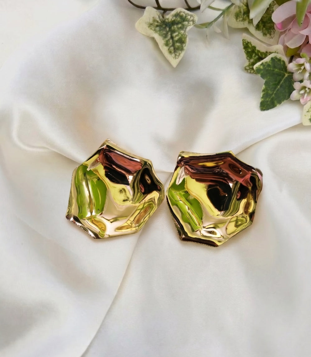 The Golden Origami Prism Studs