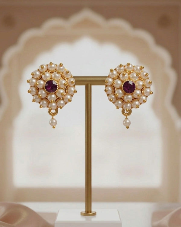 Shahi Purple Pearl Studs