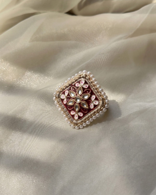 Gulnaaz Meenakari Cocktail Ring