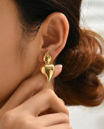 The Golden Liquid Flame Drop Studs
