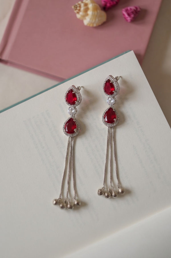 Ruby Cascade Kashmiri Earrings