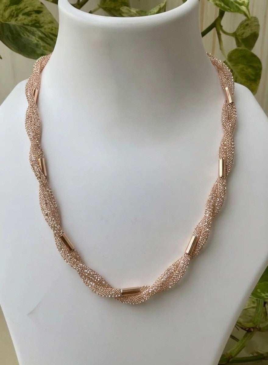The Rose Gold Shimmer Twist Choker