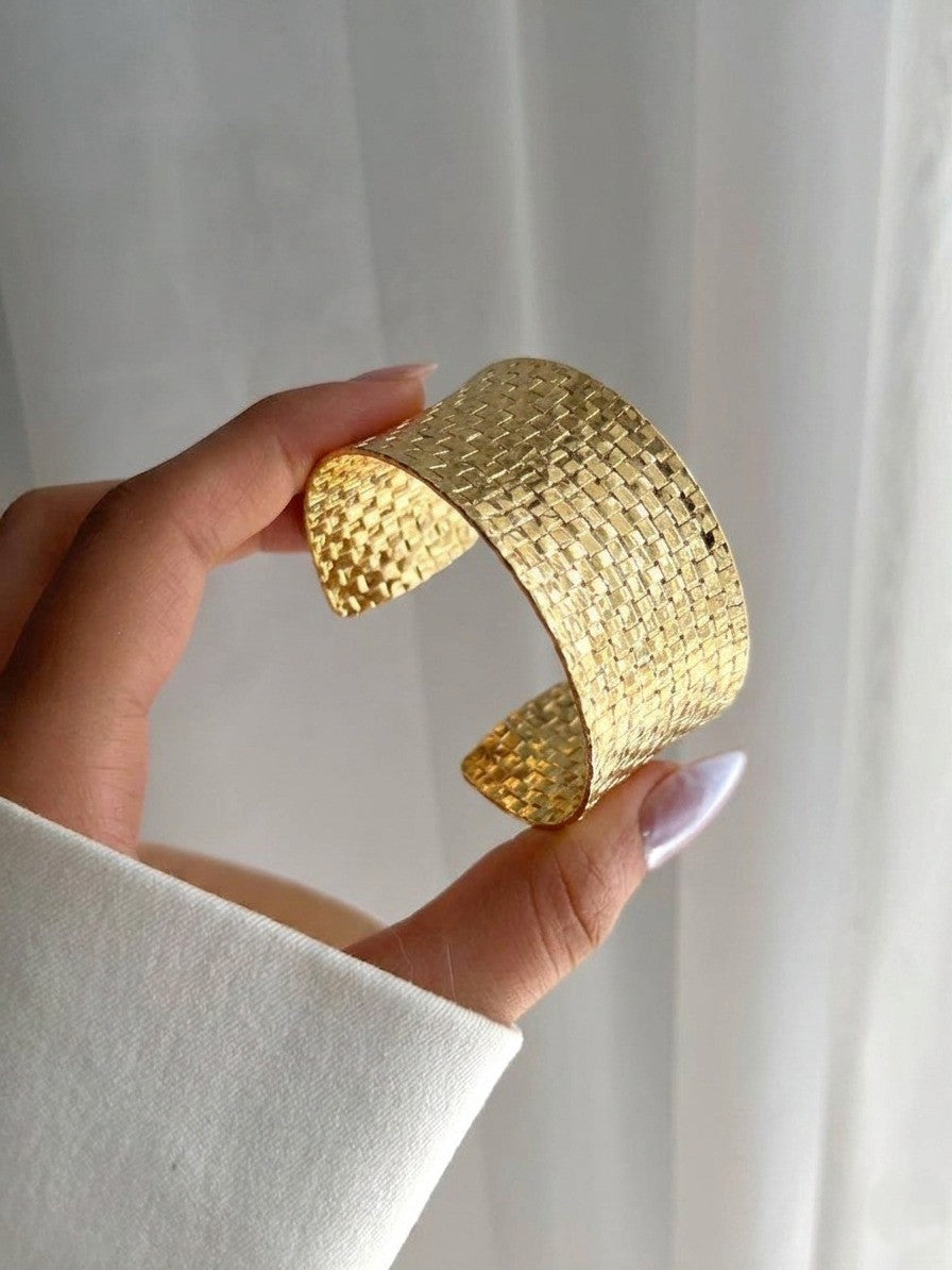 The Sahara Woven Gold Cuff