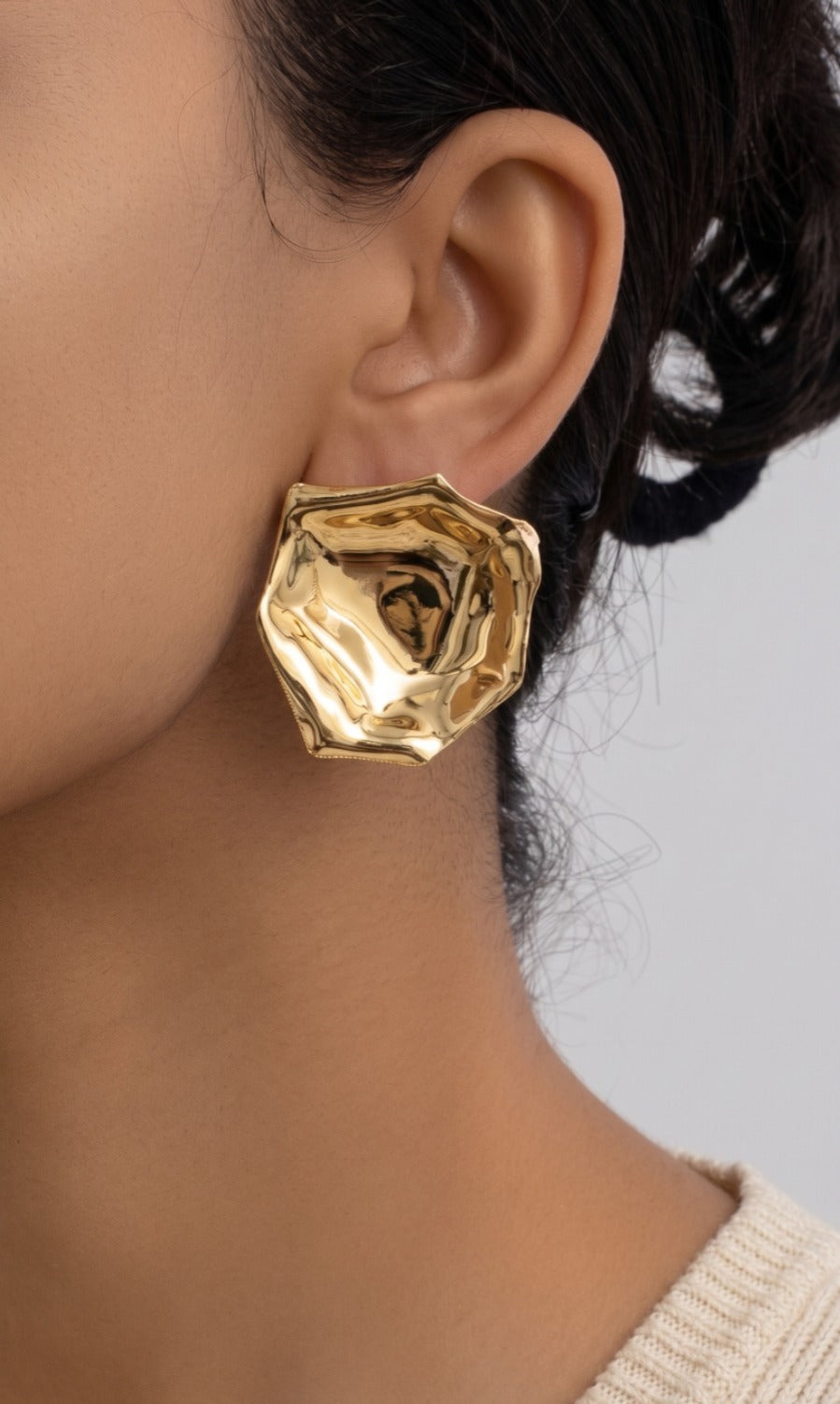 The Golden Origami Prism Studs