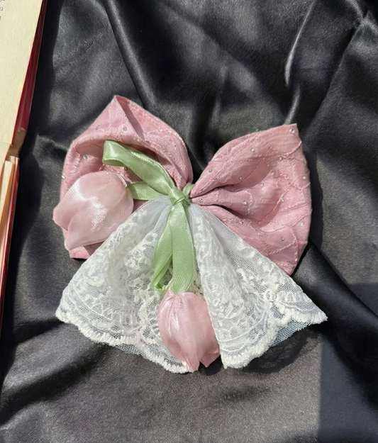 Secret Garden Light Pink Tulip Bow