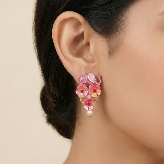 Jaipur Pink Elephant Earrings