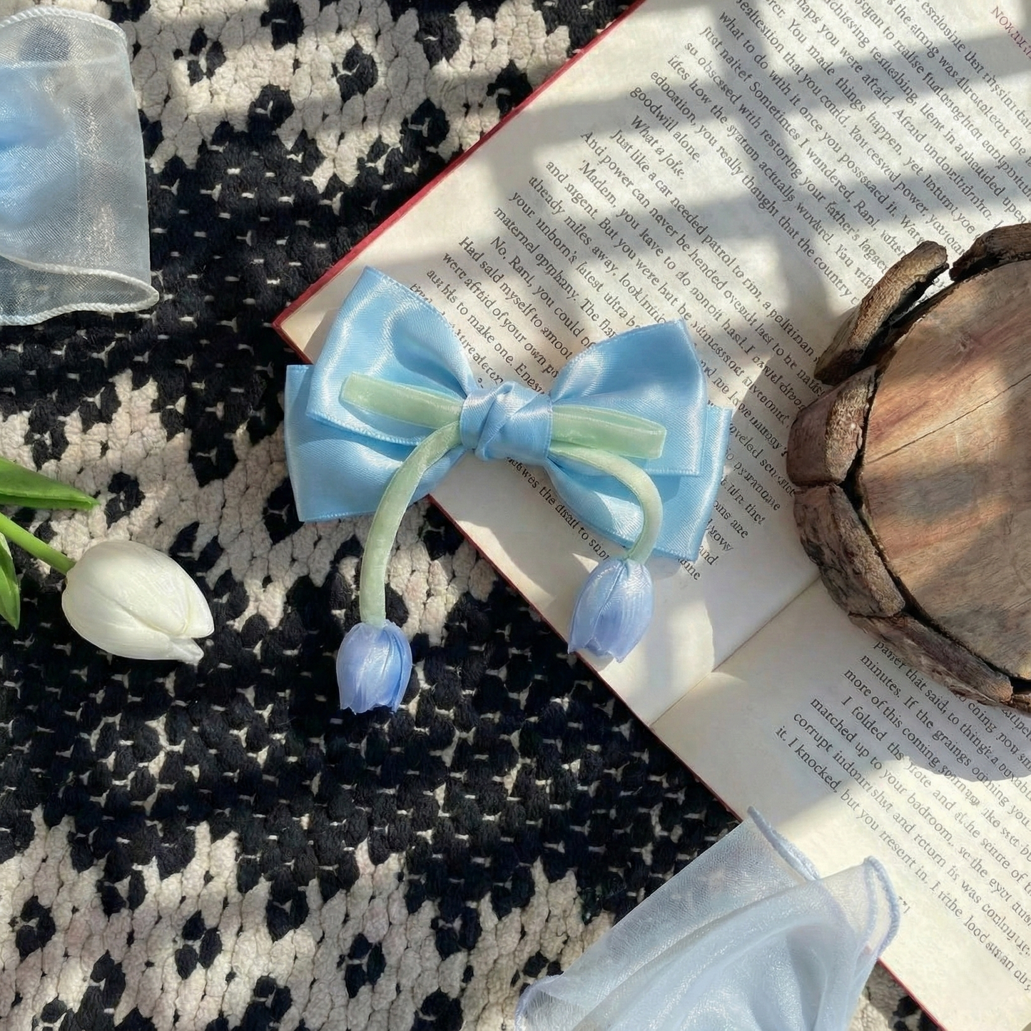Secret Garden Light Blue Tulip Bow