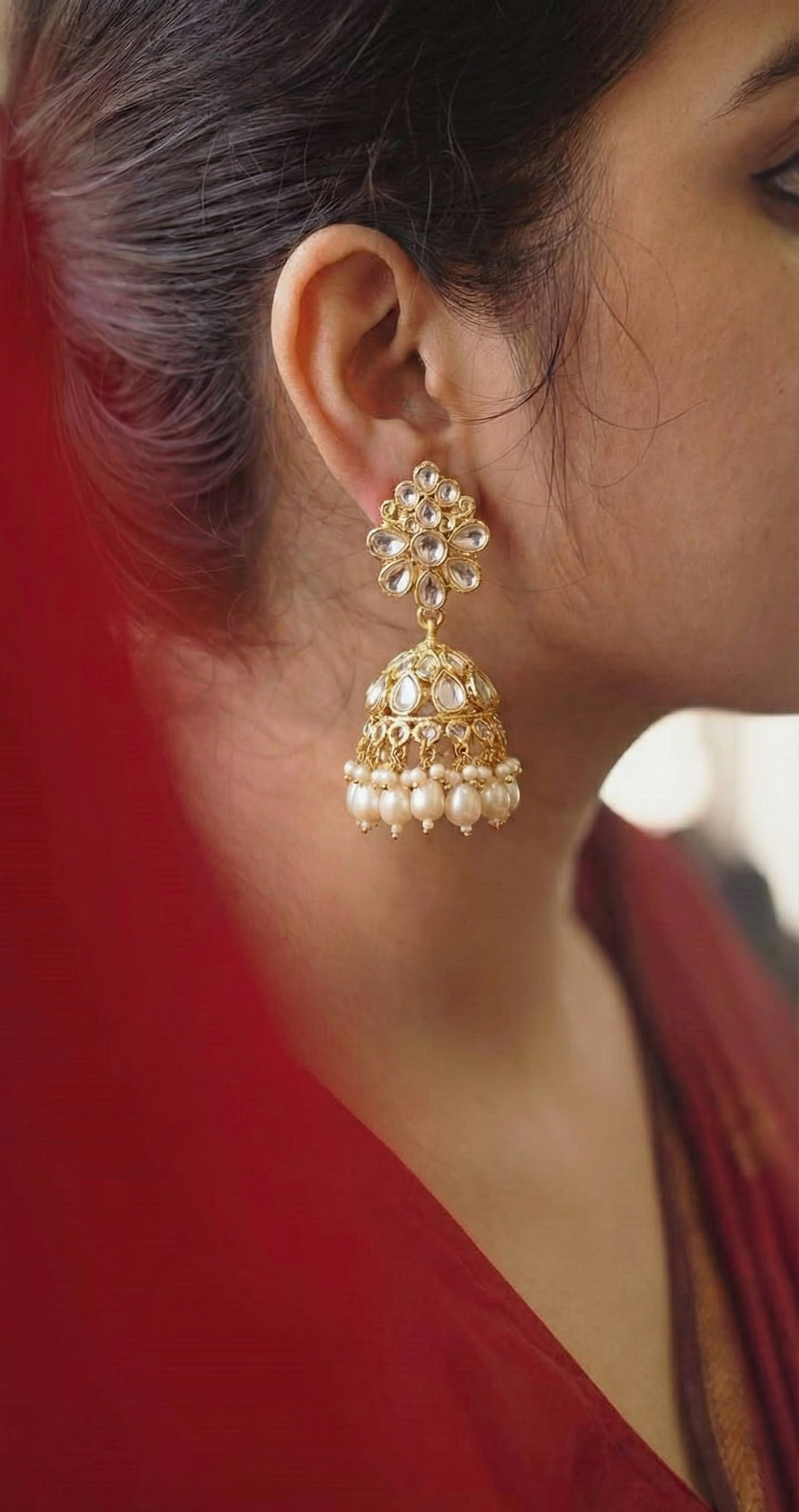 Royal Kundan Bloom Jhumkas