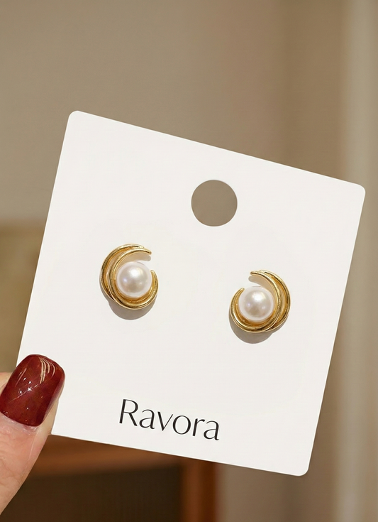 Korean Style Pearl Halo Studs