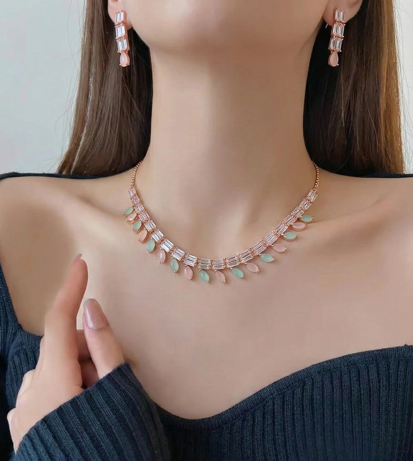 Blush & Mint Harmony Necklace Set