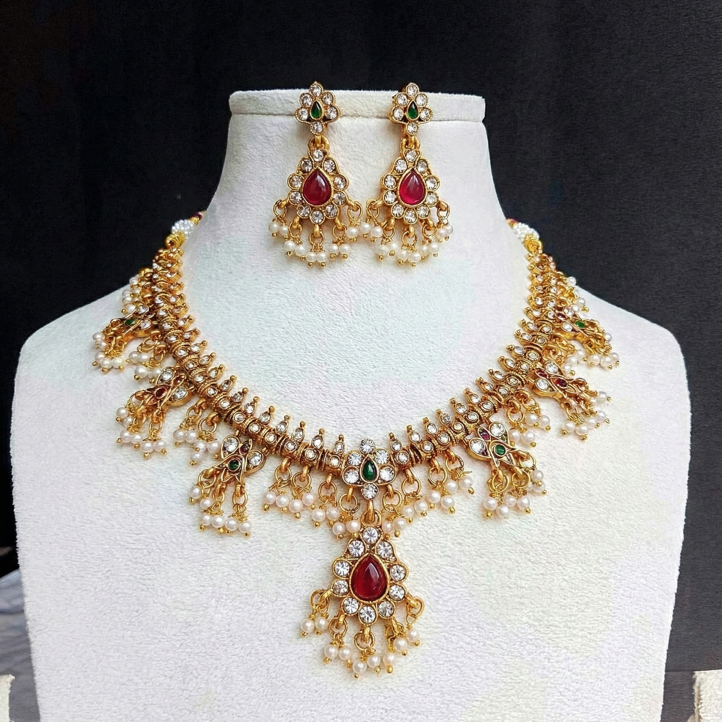 Maharani Green Emerald Haram Combo