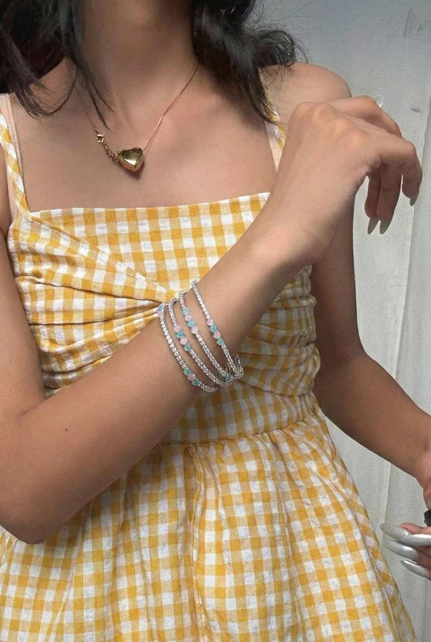 Silver Plated AD Pastel Bangles