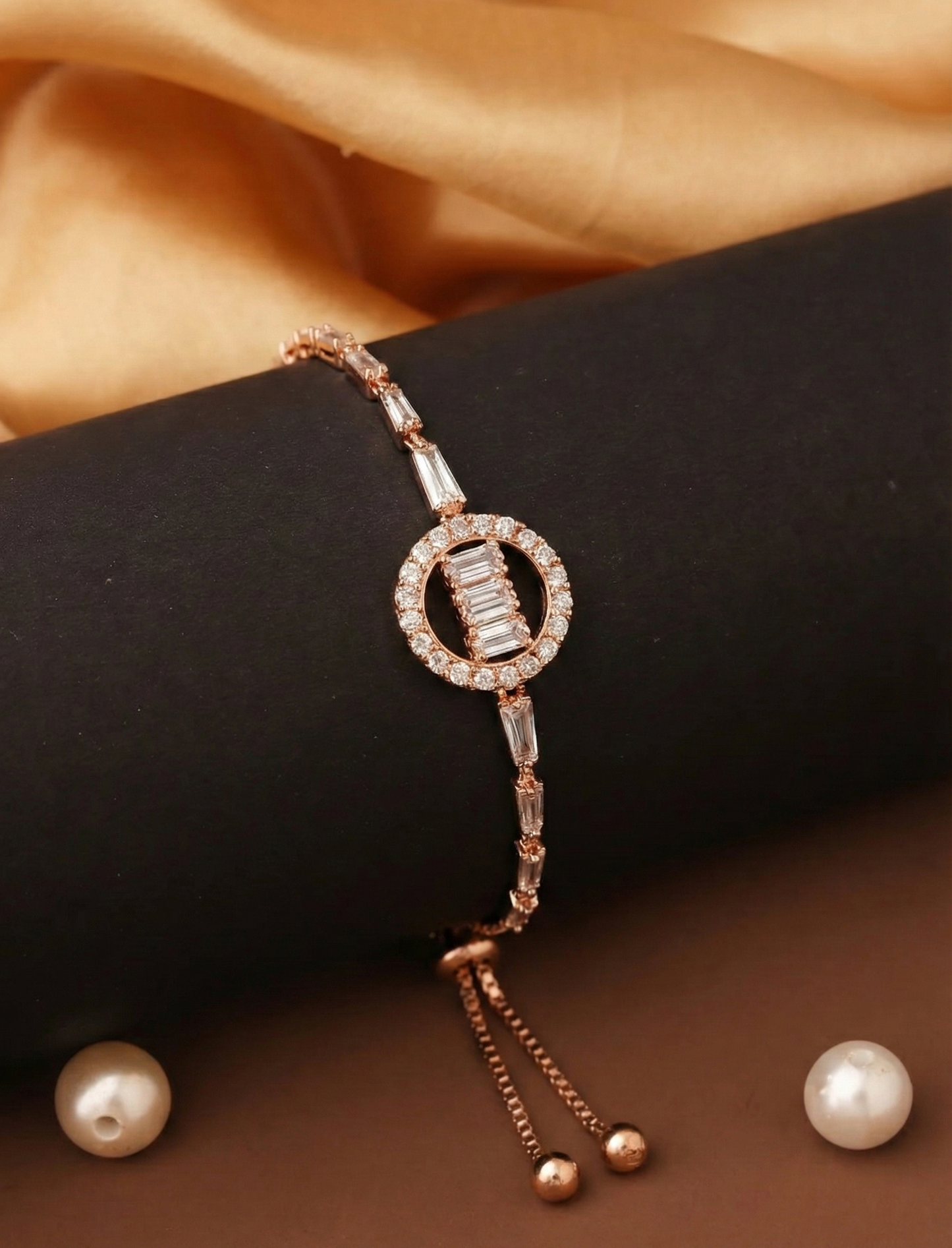 Rose Gold Circle-Bar Bracelet
