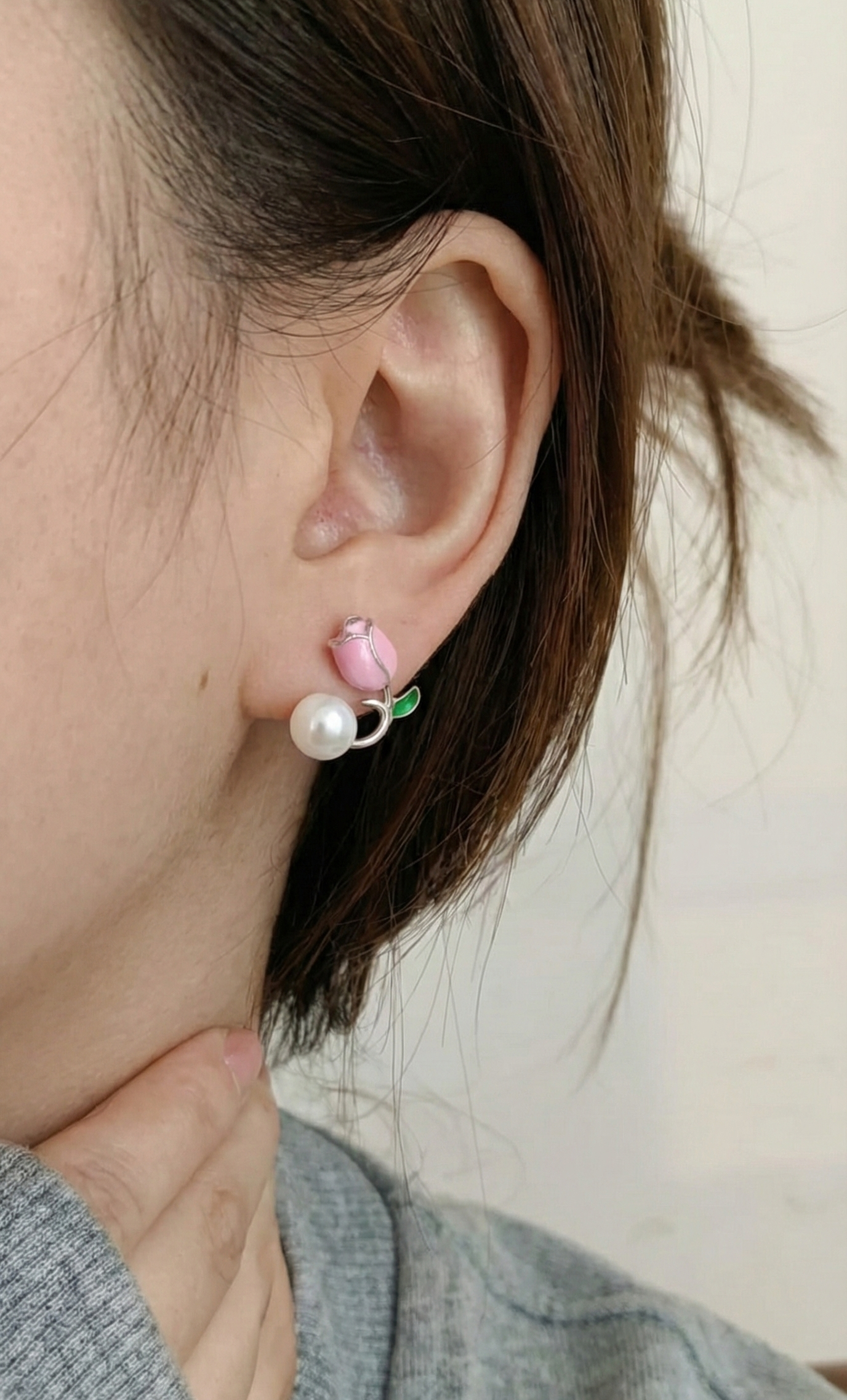 Pink Tulip Earrings