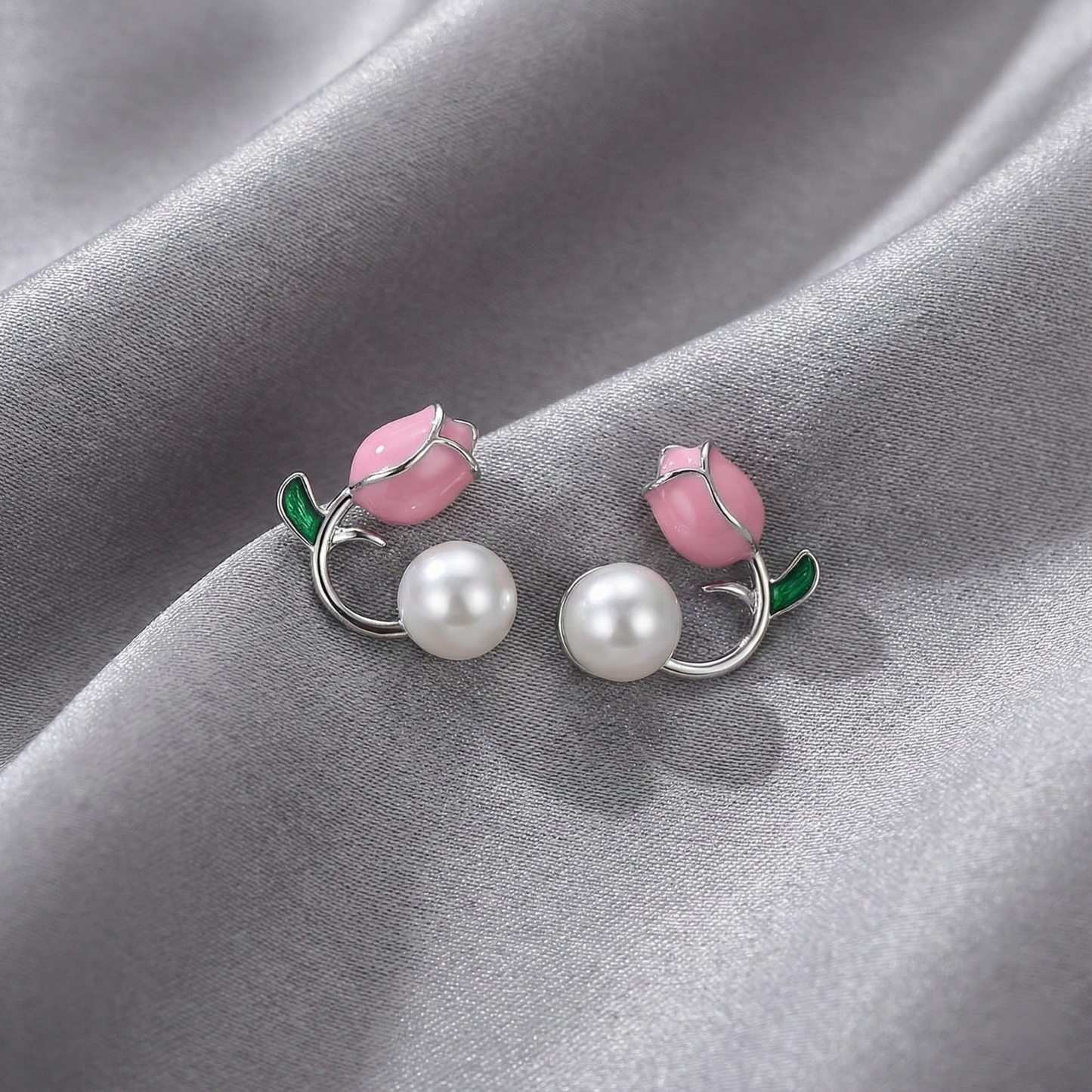 Pink Tulip Earrings
