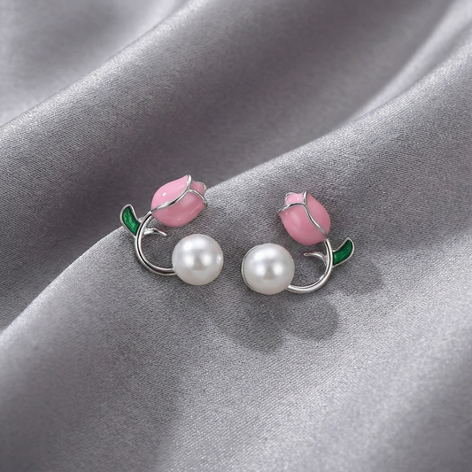 Pink Tulip Earrings