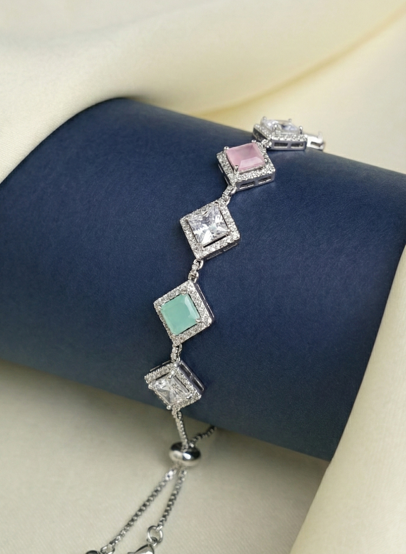 Geometric Pastel Crystal Bracelet