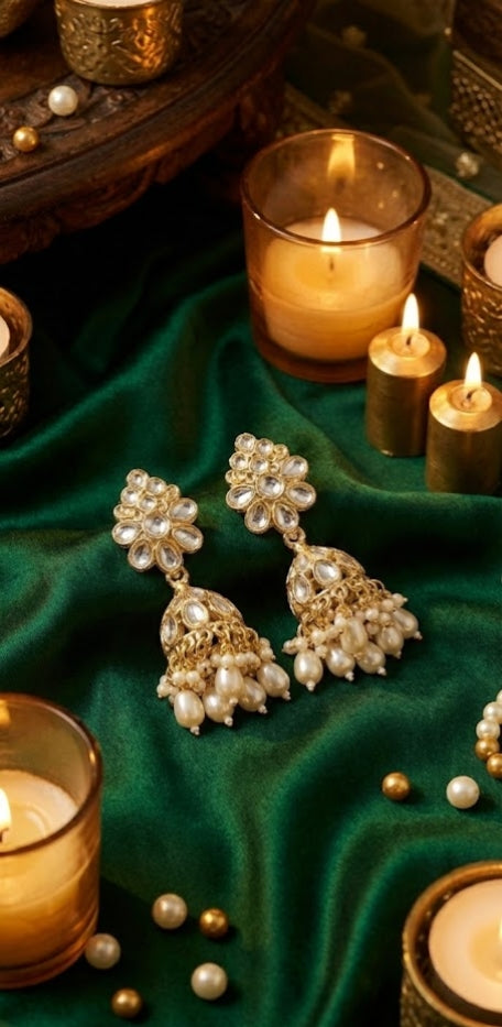 Royal Kundan Bloom Jhumkas