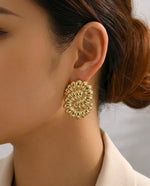 The Golden Sunburst Swirl Studs