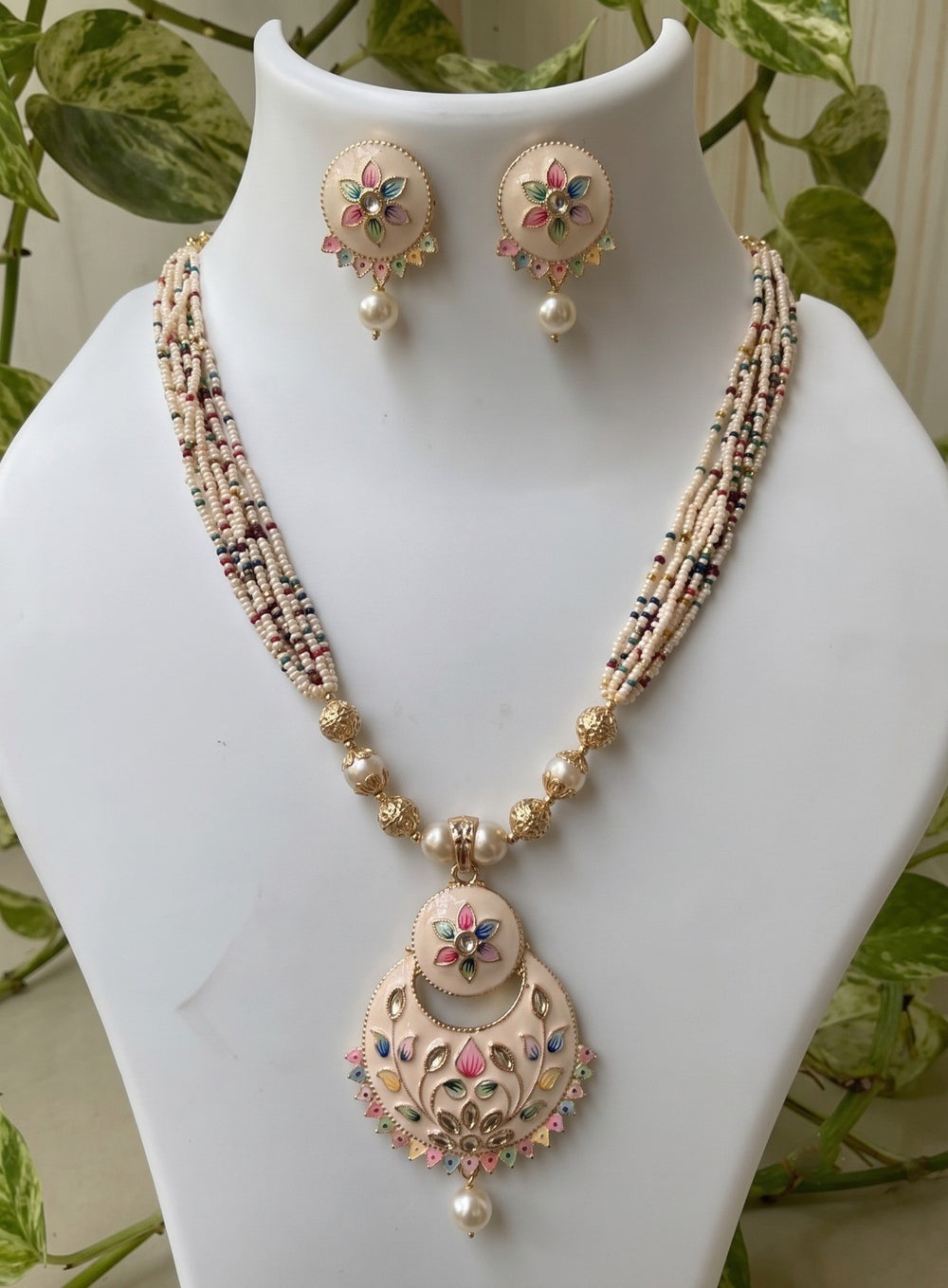 Inaya Pastel Meenakari Mala Set