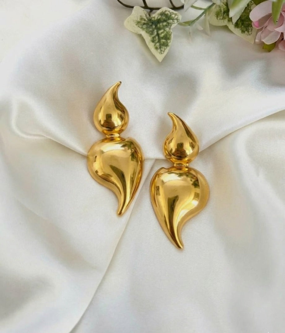 The Golden Liquid Flame Drop Studs