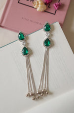 Emerald Cascade Kashmiri Earrings