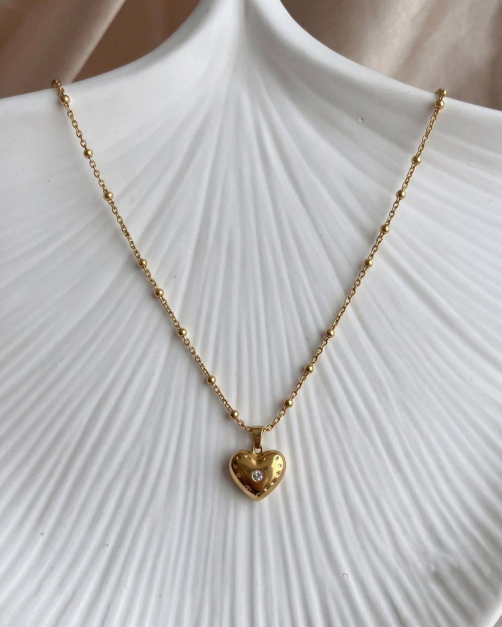 The Stella Puffed Heart Necklace