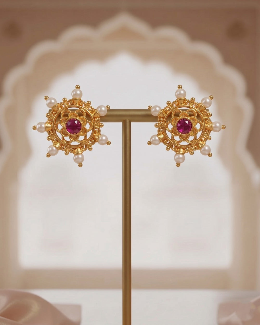 Rajasi Kamal Filigree Studs