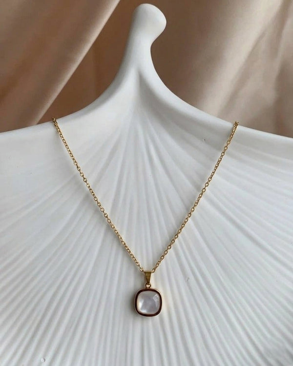 The Aura Square Mother-of-Pearl Pendant