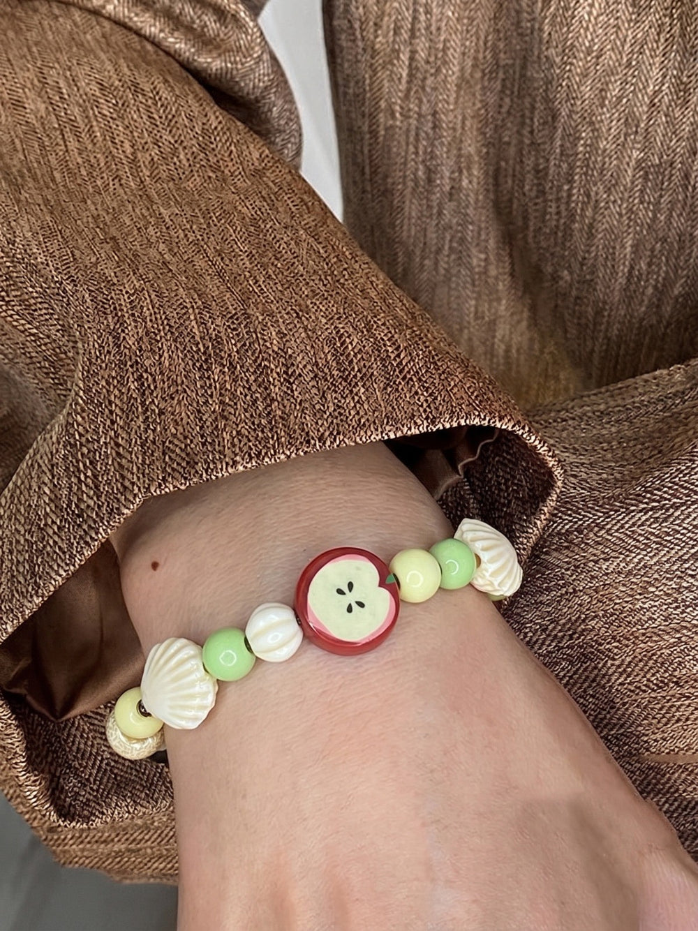The Sweet Apple-Crumble Beaded Charm