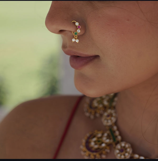 The Floral Navya Anti-Tarnish Nath