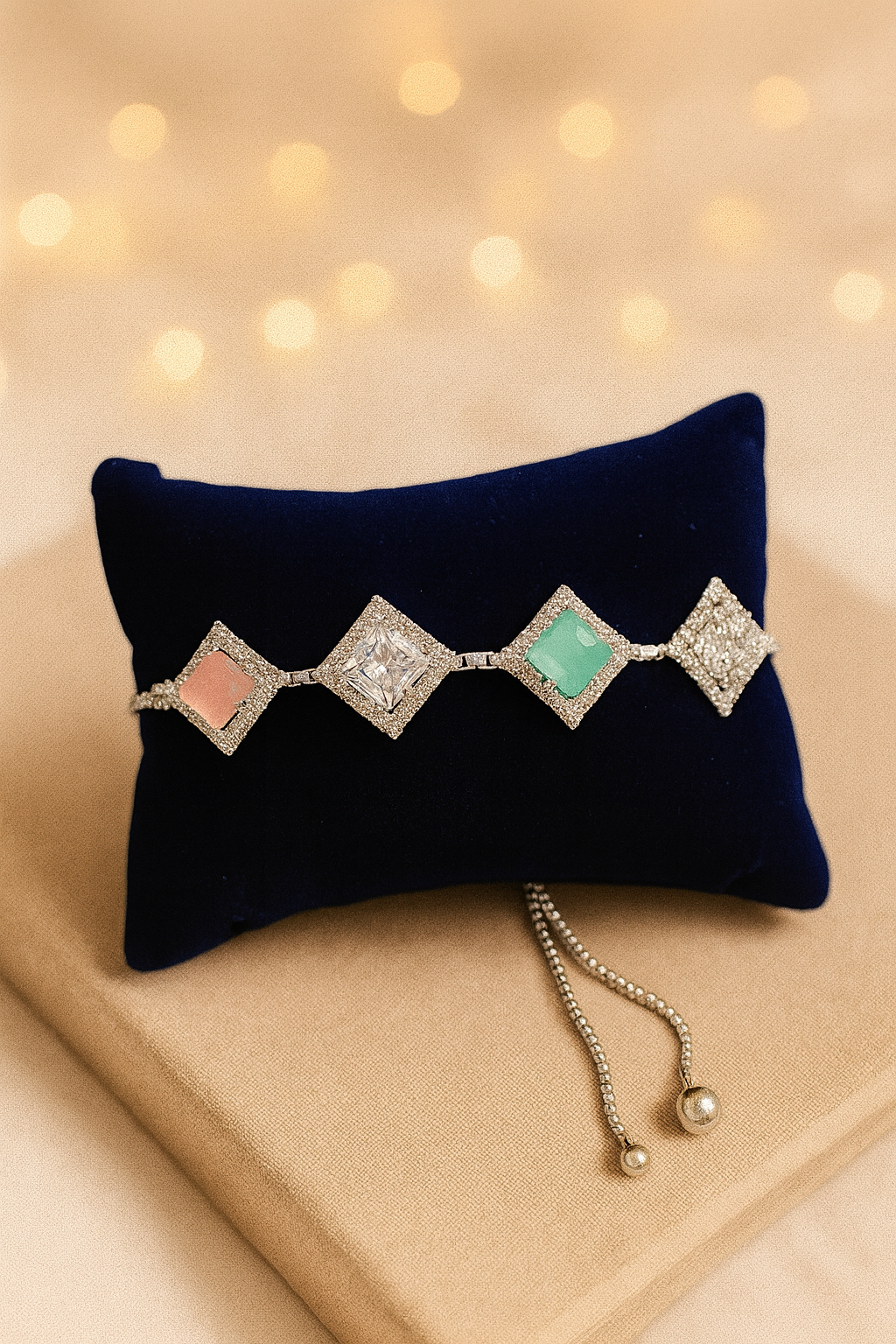 Geometric Pastel Crystal Bracelet