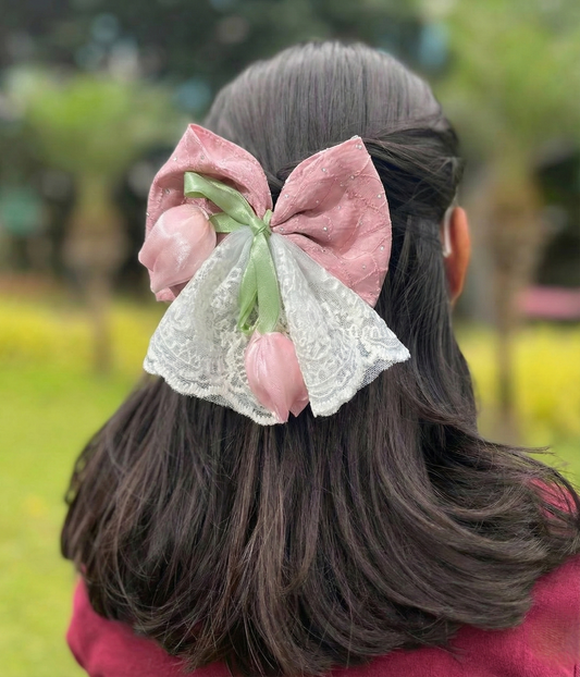 Secret Garden Light Pink Tulip Bow