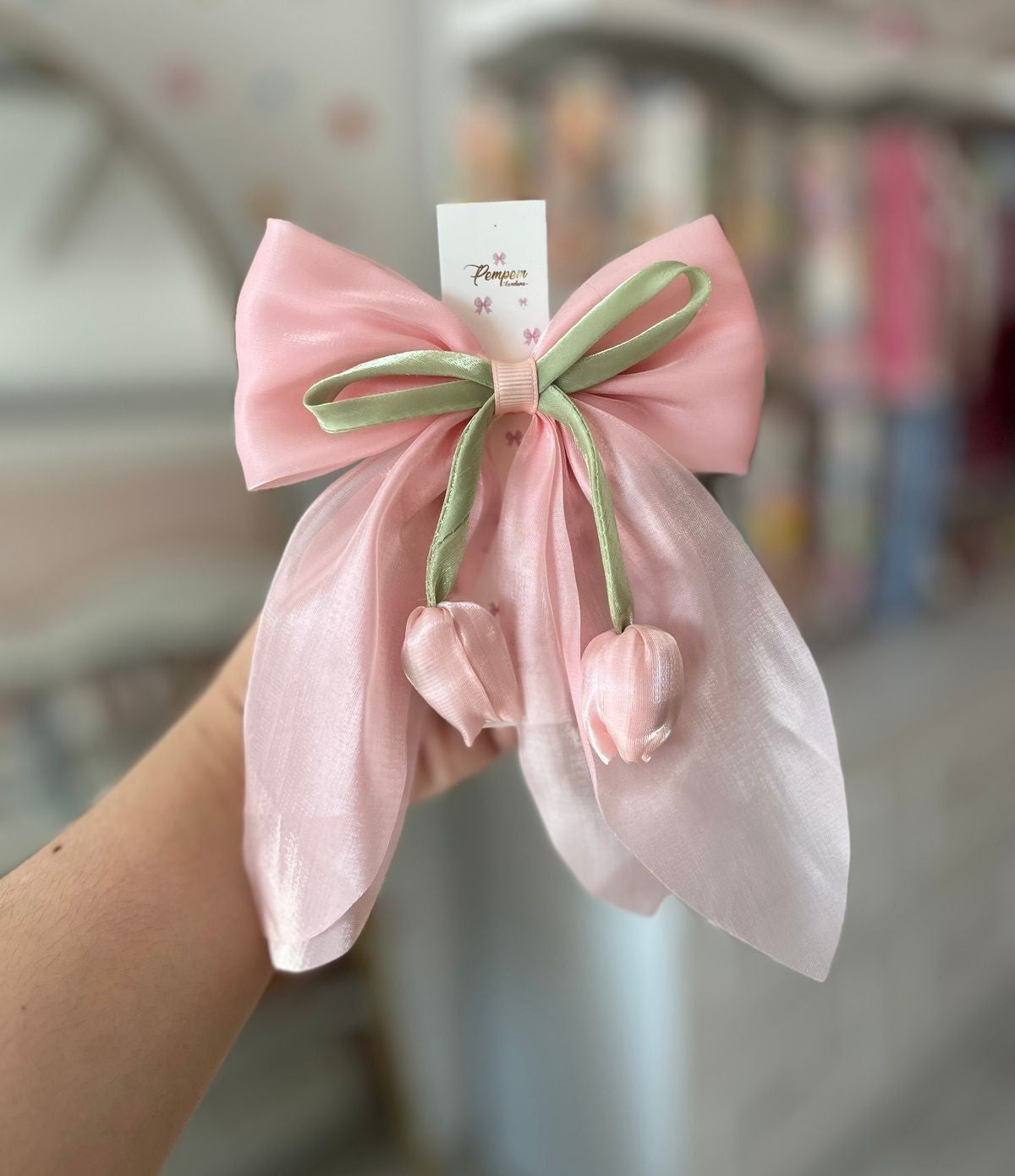 Secret Garden Pink Tulip Bow